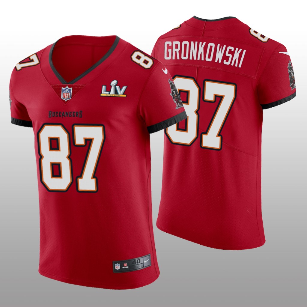 Buccaneers Rob Gronkowski Red Vapor Elite Jersey Super Bowl LV