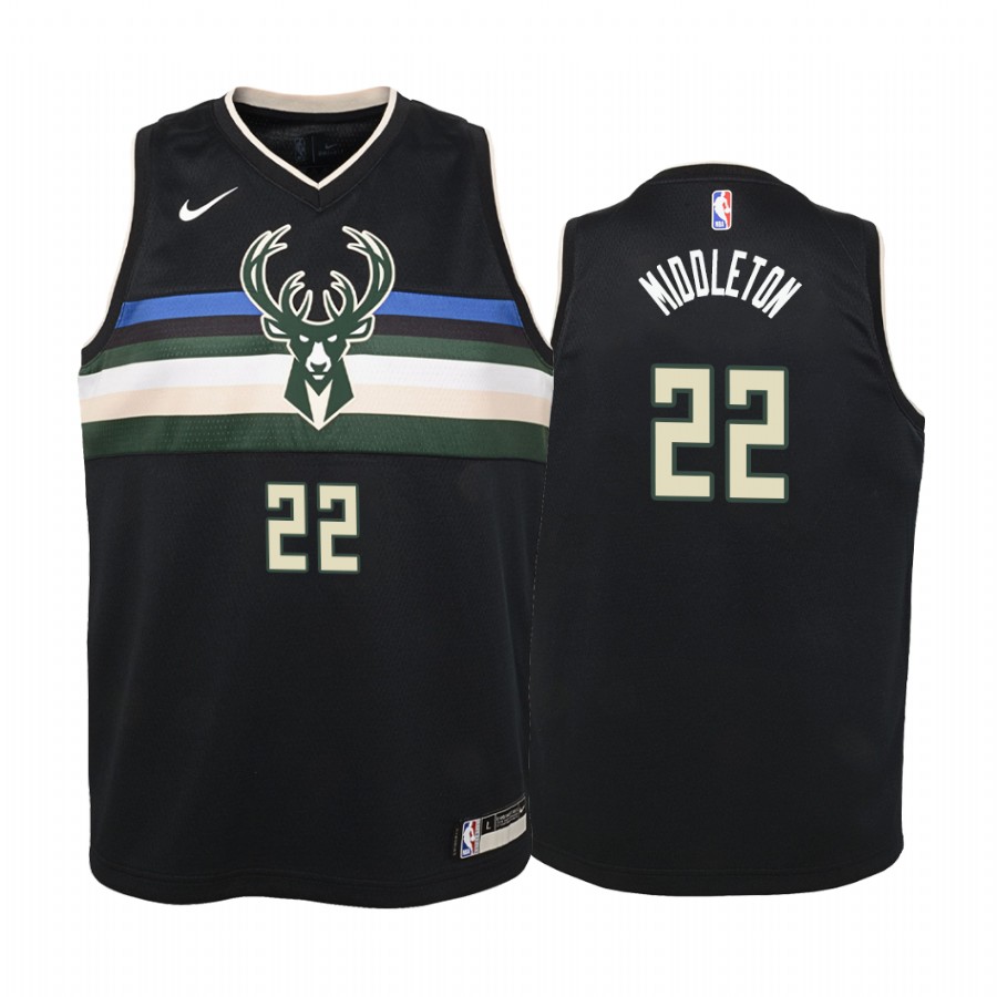 Bucks Khris Middleton 2019-20 Youth Statement Black Jersey
