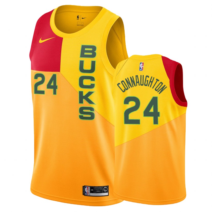 Bucks Male Pat Connaughton #24 2018-19 City Yellow Jersey