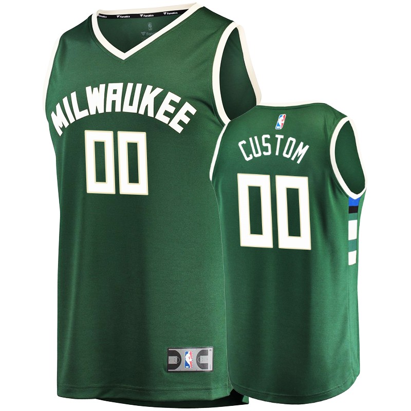 Bucks Men's Custom #00 Icon Fanatics Branded Jersey