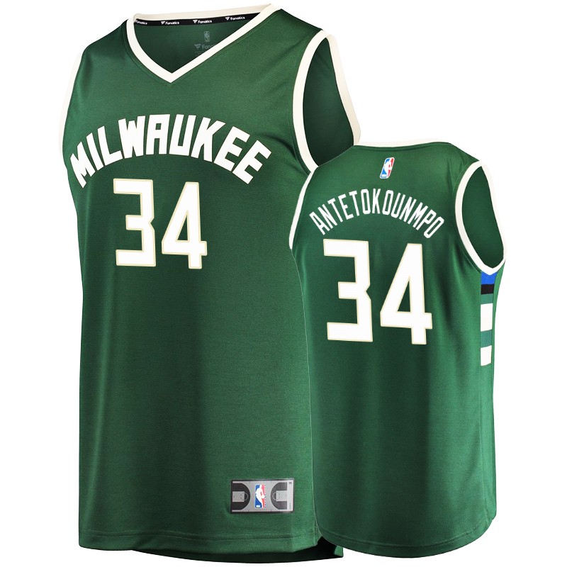 Bucks Men's Giannis Antetokounmpo #34 Icon Fanatics Branded Jersey