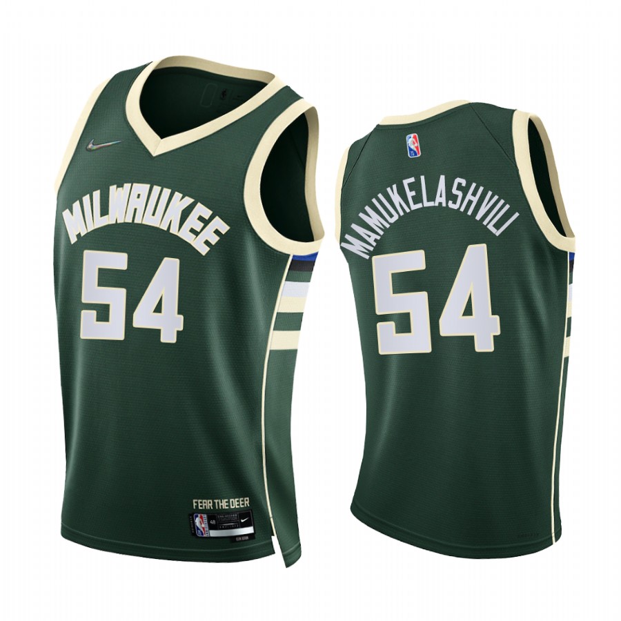 Bucks Sandro Mamukelashvili 75th Diamond Anniversary Green #54 Jersey 2021-22