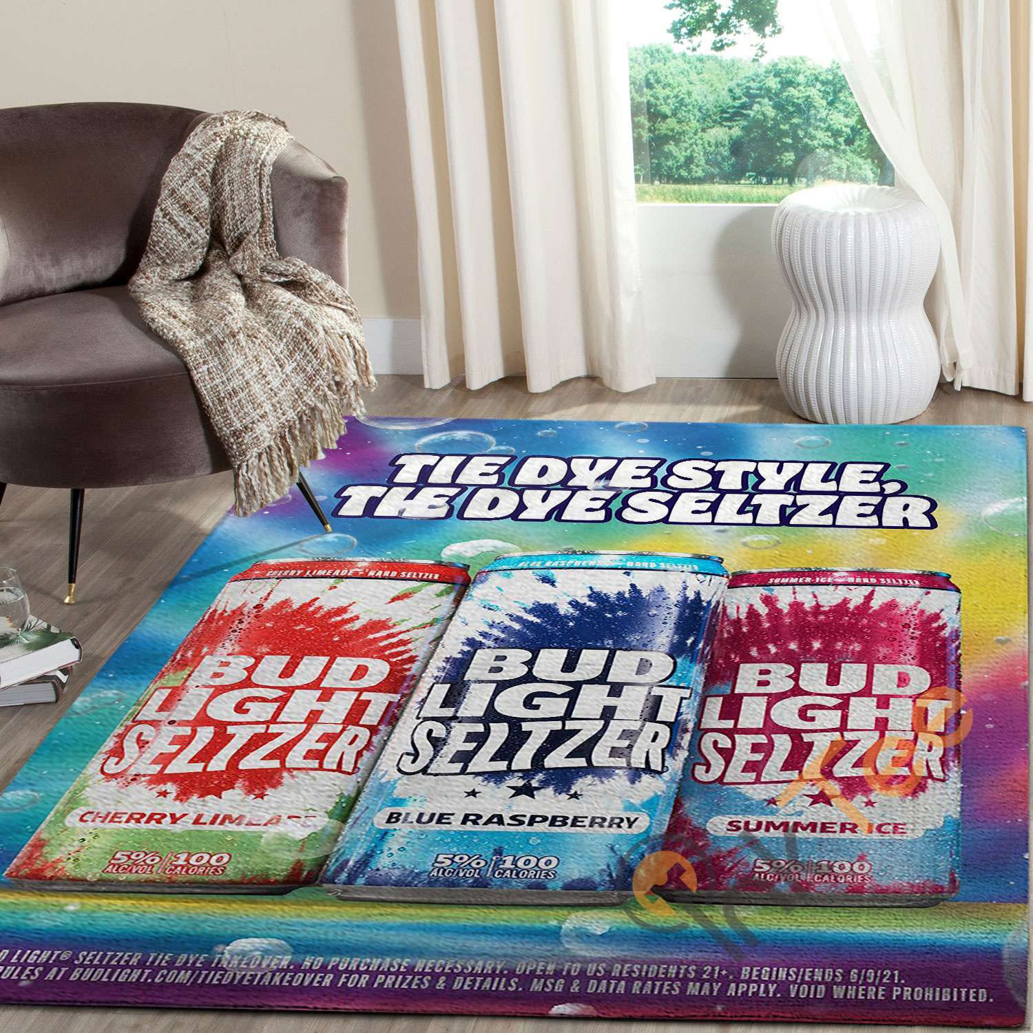 Bud Light Seltzer Retro Summer Rectangle Rug