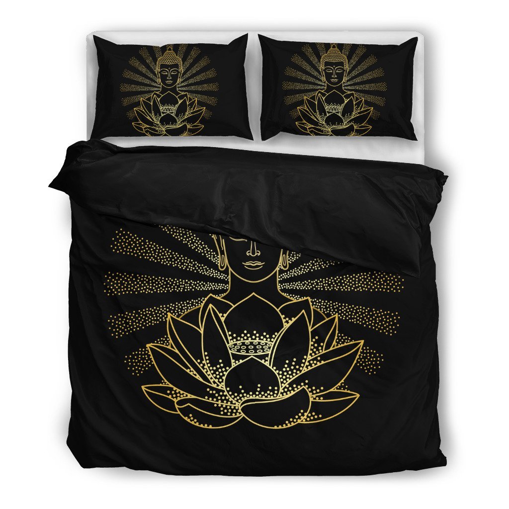 Buddha And Lotus 3D Customized Duvet Cover Bedding Set