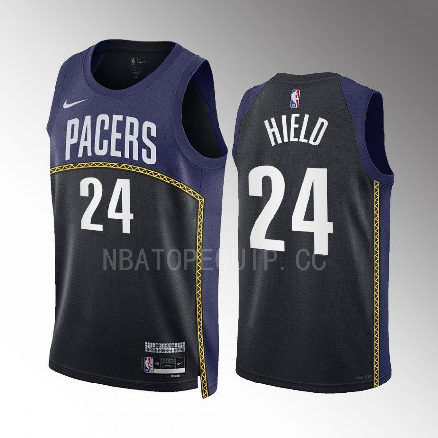 Buddy Hield 24 Indiana Pacers 2022-23 City Edition Black Navy Stitched Jersey Swingman