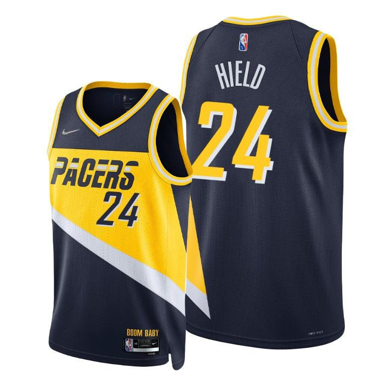 Buddy Hield 24 Indiana Pacers 2022 City Edition Blue Stitched Jersey Diamond Badge – Men Stitched Jersey