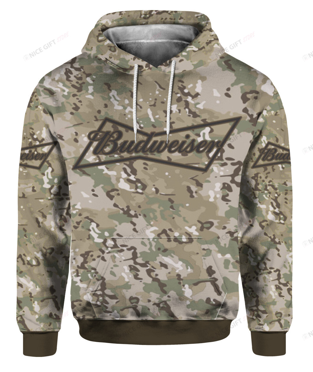 Budweiser Camouflage 3D Hoodie Gift For Fans