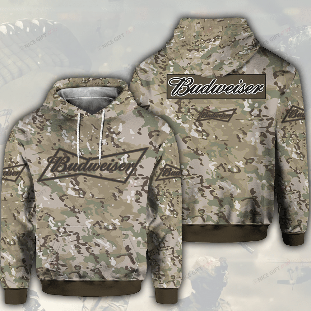 Budweiser Camouflage 3D Hoodie Gift For Fans