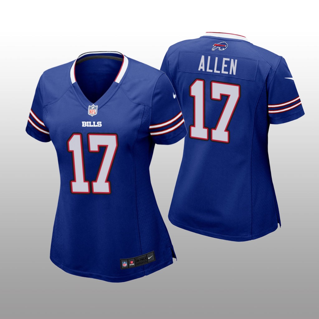 Buffalo Bills #17 Royal Josh Allen Game Jersey – Women