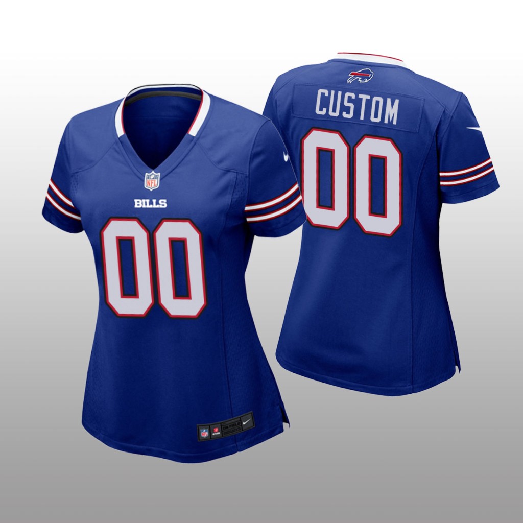 Buffalo Bills # Royal Custom Game Jersey – Women