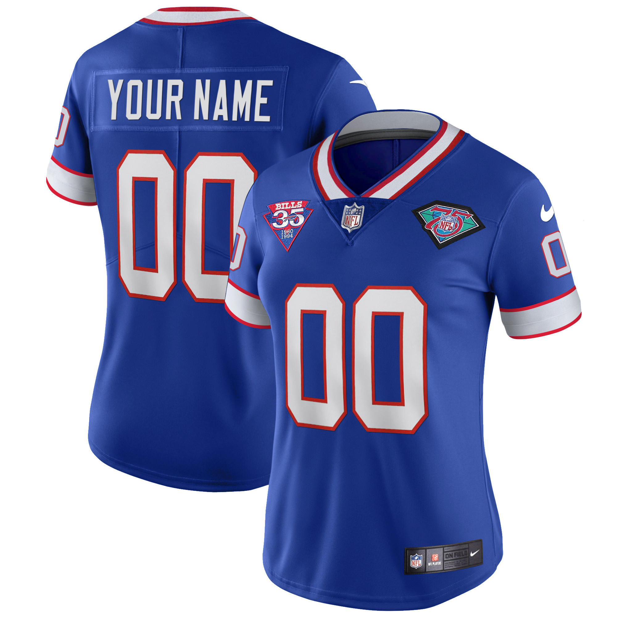 Buffalo Bills 1994 Throwback Vapor Custom Royal Jersey - All Stitched 