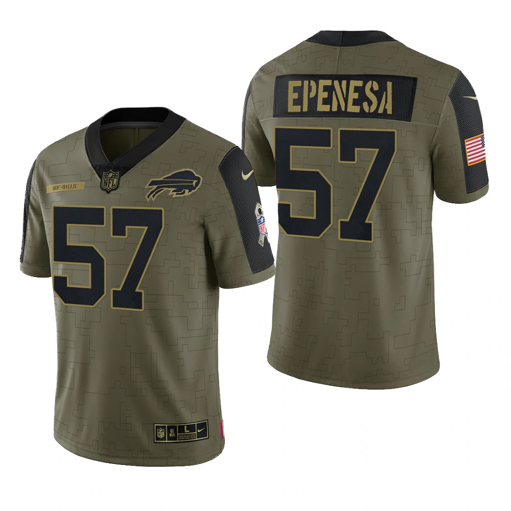 Buffalo Bills A.J. Epenesa Olive Limited Jersey 2021 Salute To Service - Men's