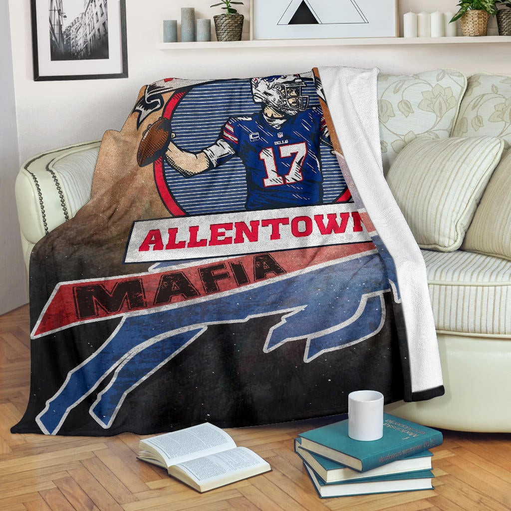 Buffalo Bills American Football Team Fleece Blanket Welcome To Allentown Player 17 Mafia Fleece Blankets