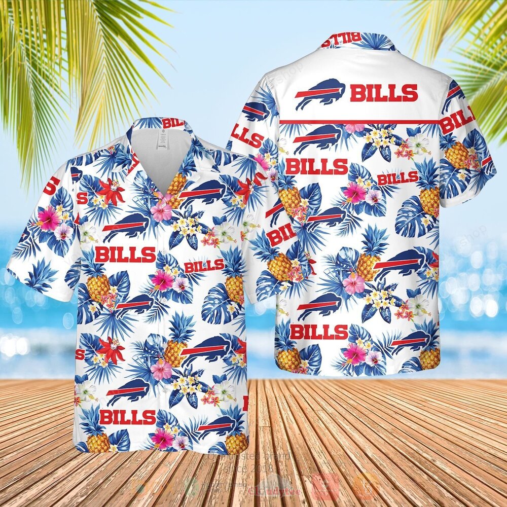 Buffalo Bills Blue White Hawaiian Shirt