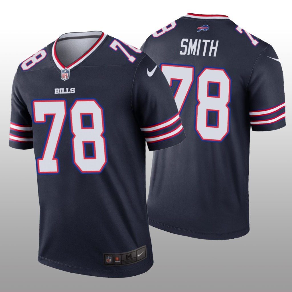 Buffalo Bills Bruce Smith Navy Jersey Inverted Legend - Men's