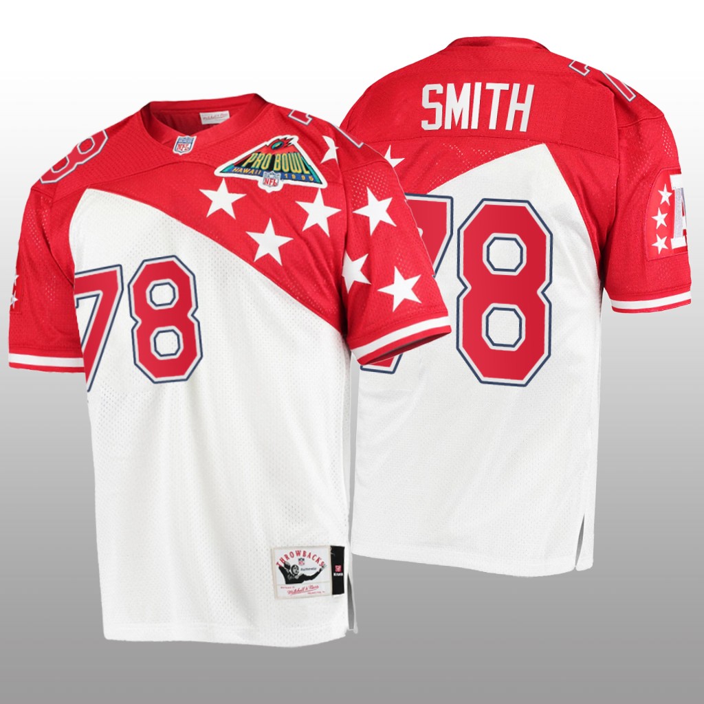 Buffalo Bills Bruce Smith White Red AFC Jersey 1994 Pro Bowl - Men's