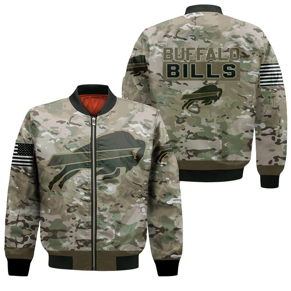Buffalo Bills Camo Pattern 3D Bomber Jacket