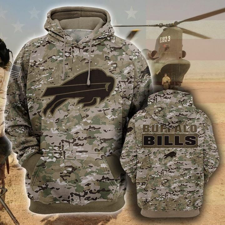 Buffalo bills camo pattern printed 3D Hoodie