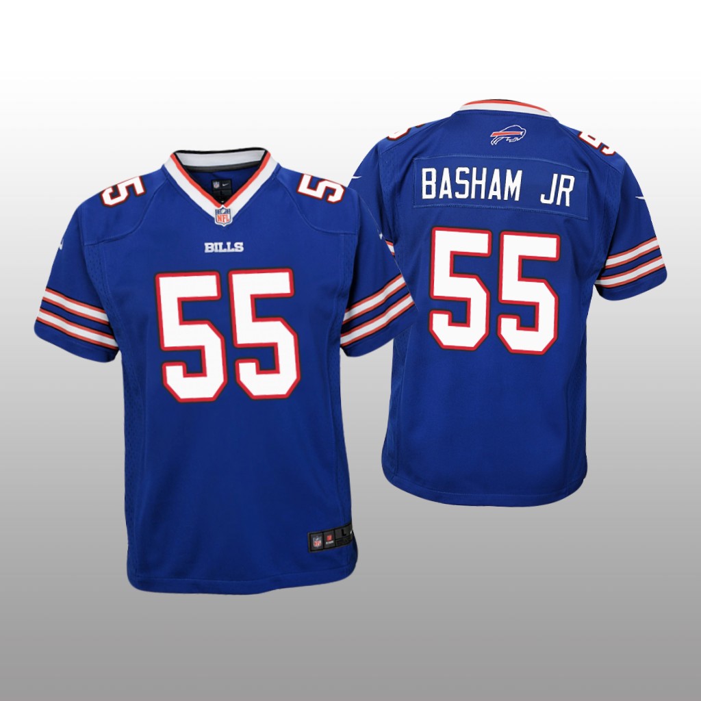 Buffalo Bills Carlos Basham Jr. Royal Jersey Game - Youth