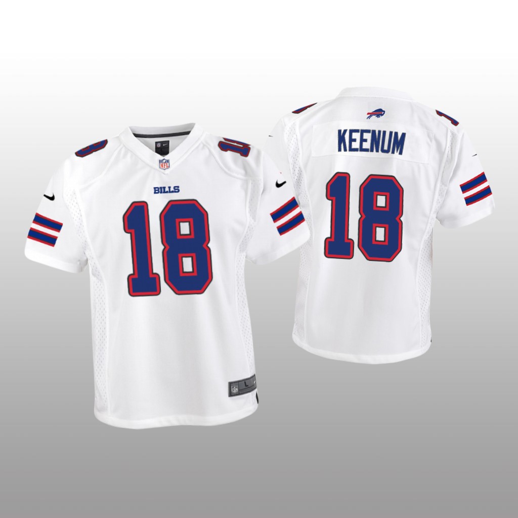 Buffalo Bills Case Keenum White Jersey Game - Youth