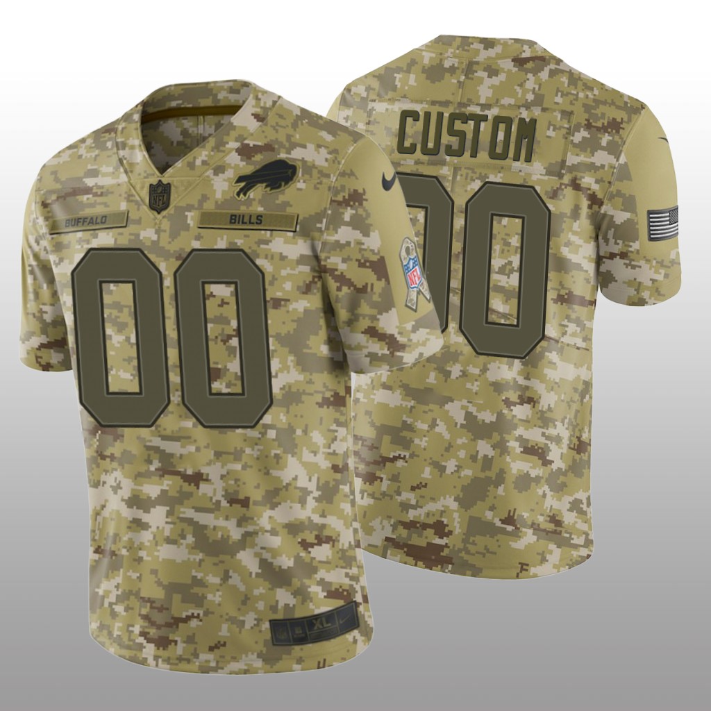 Buffalo Bills Custom #00 Salute to Service Limited Jersey - Camo