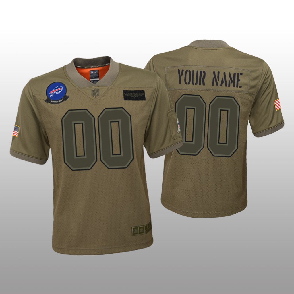 Buffalo Bills Custom Camo Game Jersey 2019 Salute to Service - Youth