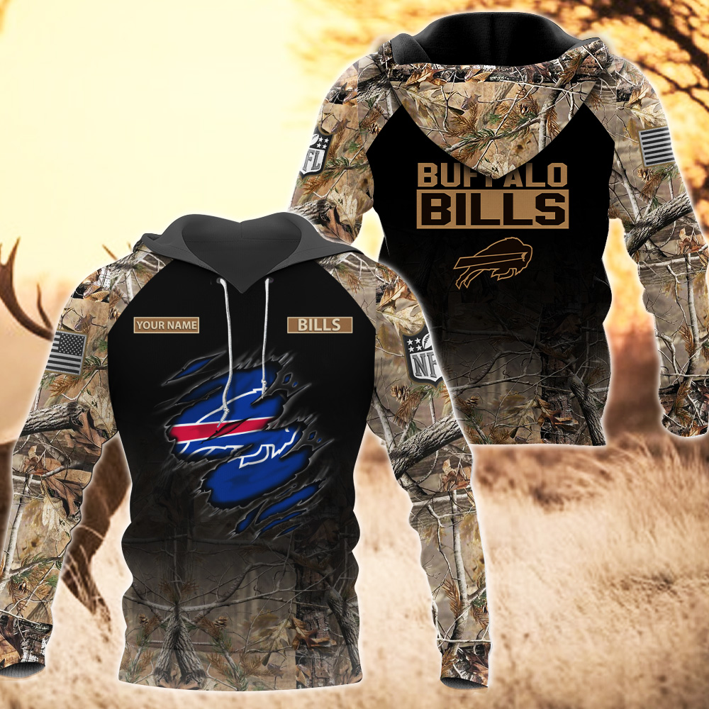 Buffalo Bills Custom Name Hunting Camo Hoodie
