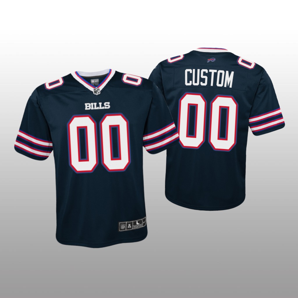 Buffalo Bills Custom Navy Jersey Inverted Game - Youth