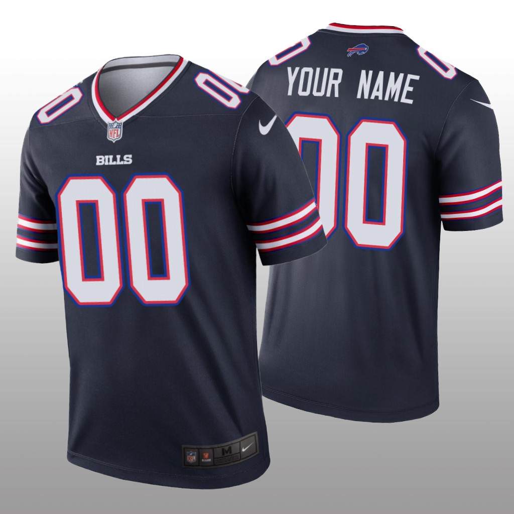 Buffalo Bills Custom Navy Jersey Inverted Legend - Men's