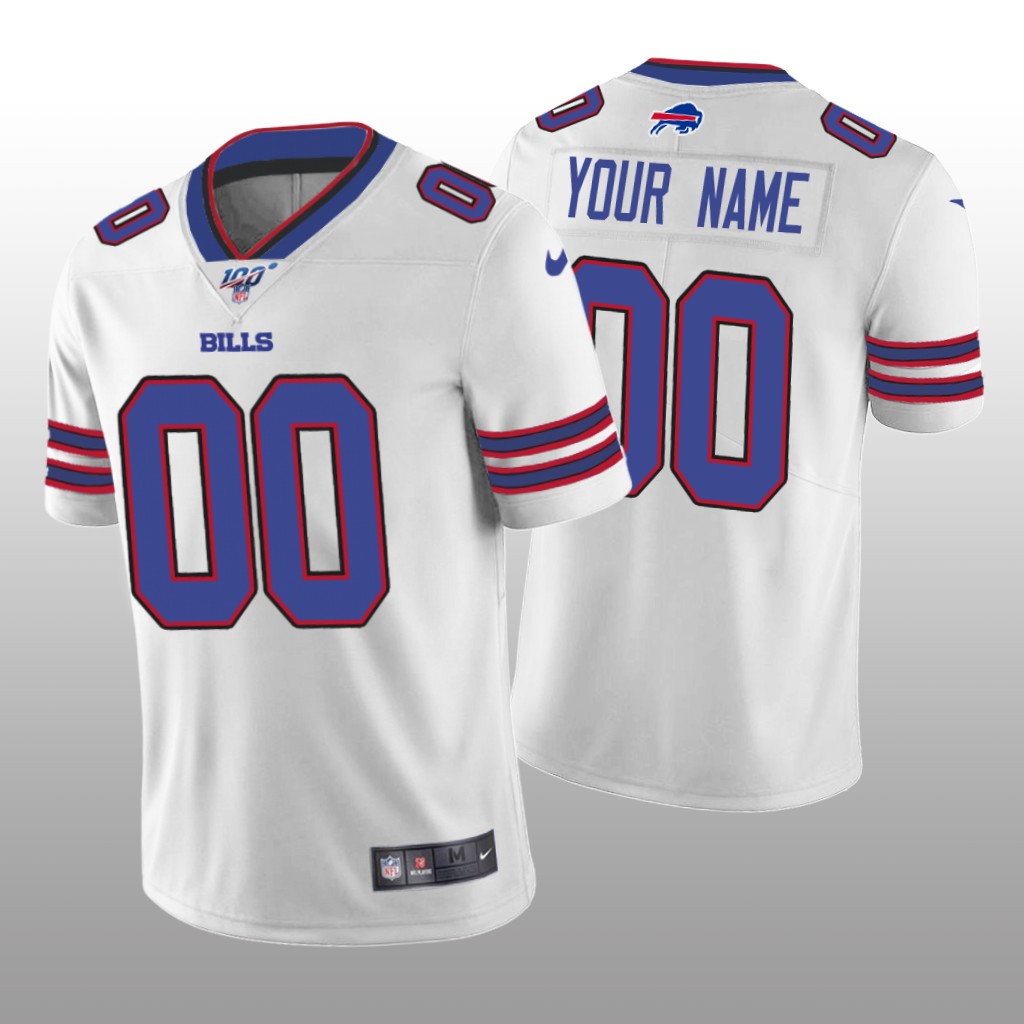 Buffalo Bills Custom White Vapor Limited Jersey 100th Season - Men's