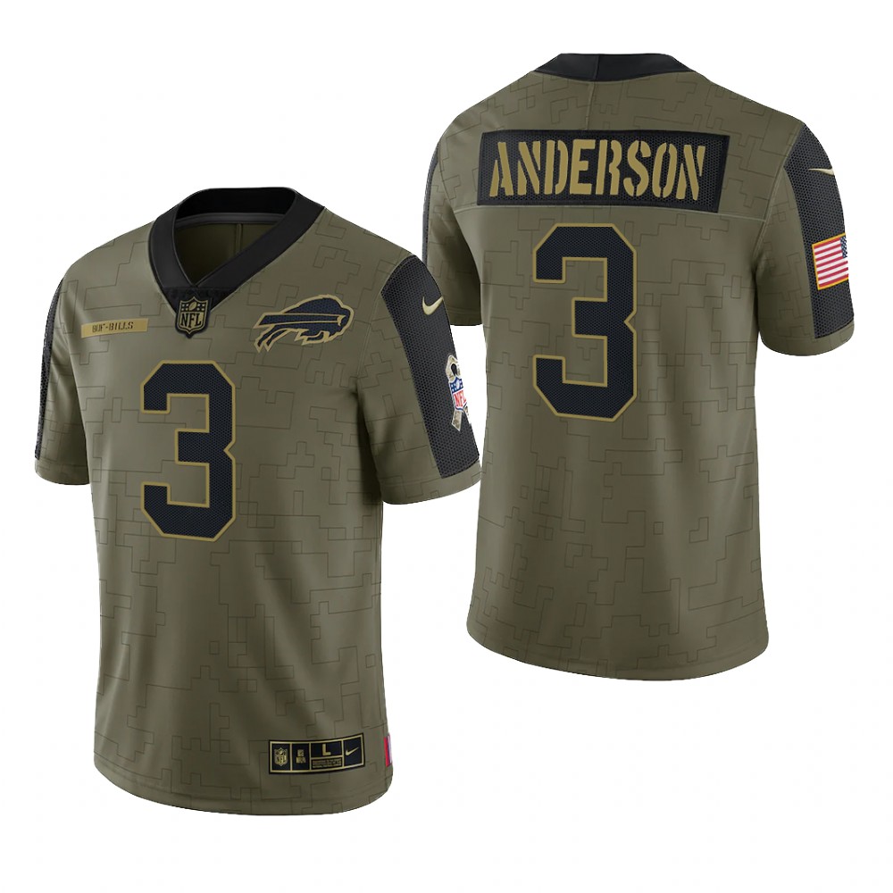 Buffalo Bills Derek Anderson Olive Limited Jersey 2021 Salute To Service - Men's