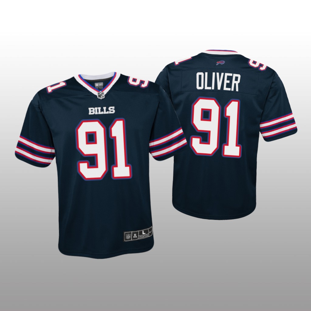 Buffalo Bills Ed Oliver Navy Jersey Inverted Game - Youth
