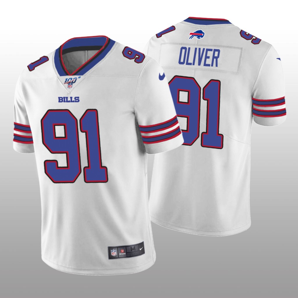 Buffalo Bills Ed Oliver White Vapor Limited Jersey 100th Season - Men's