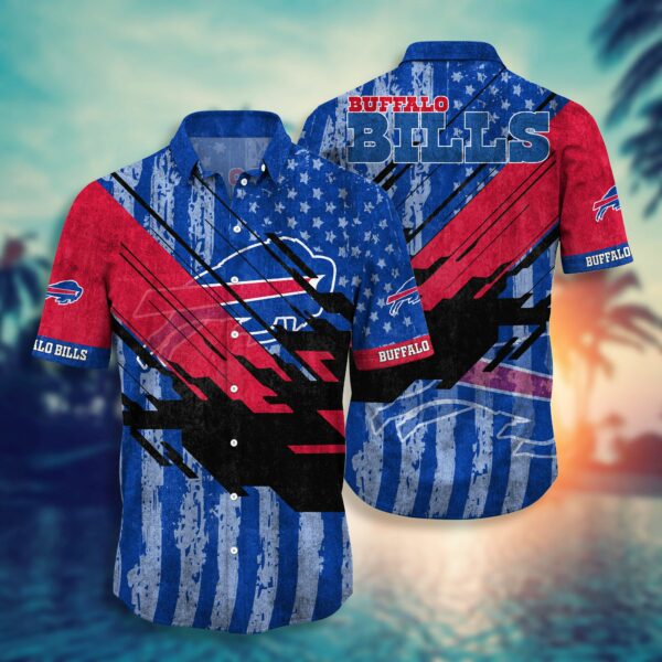 Buffalo Bills Flag American Distressed Hawaiian Shirt