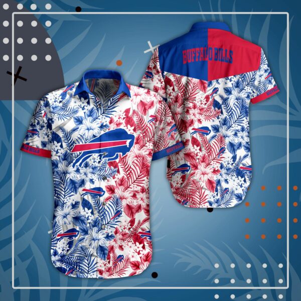 Buffalo Bills Floral Red and Blue Hawaiian Shirt