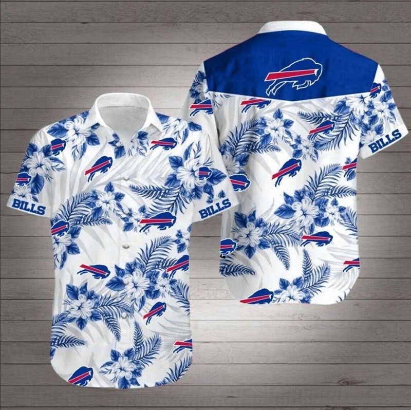 Buffalo Bills Hawaiian Shirt tropical flower 2021