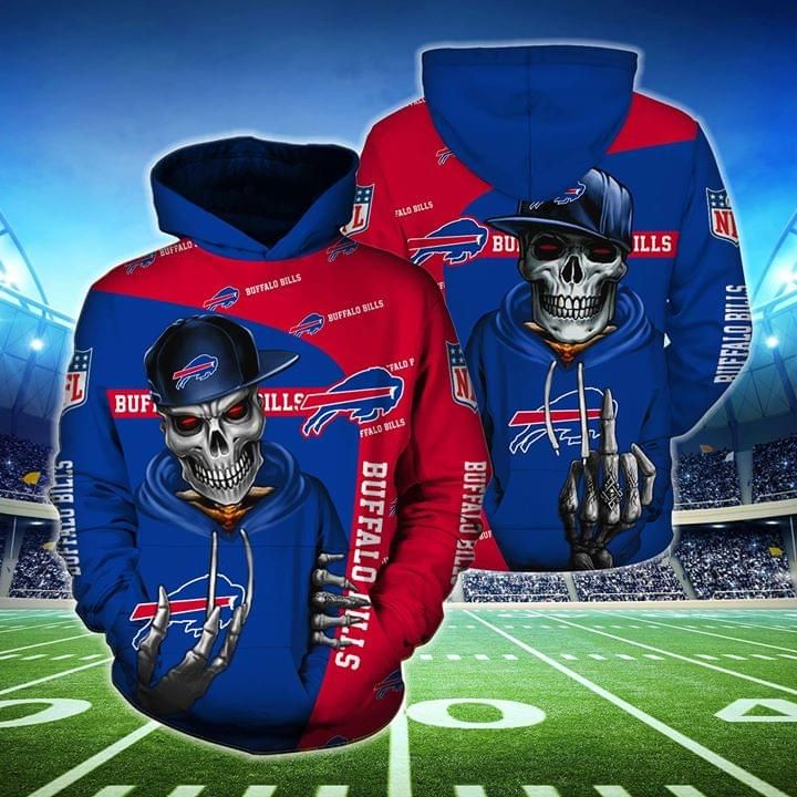 Buffalo bills hip hop skull 3D Hoodie
