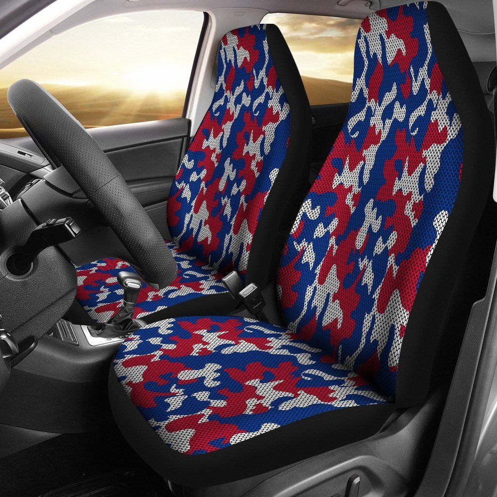 Buffalo Bills Inspired Hex Camo Micro Fiber Car Seat Covers SUV Seat Covers Truck Seat Covers Gifts