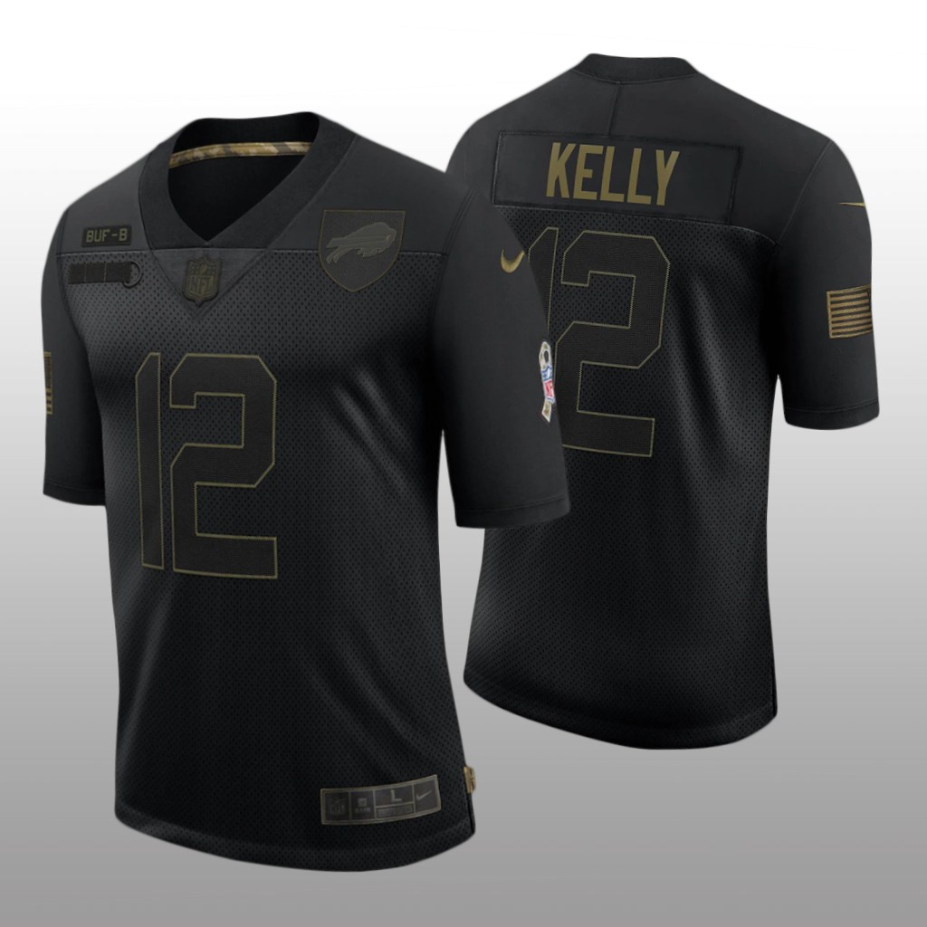 Buffalo Bills Jim Kelly Black Limited Jersey 2020 Salute to Service - Men's