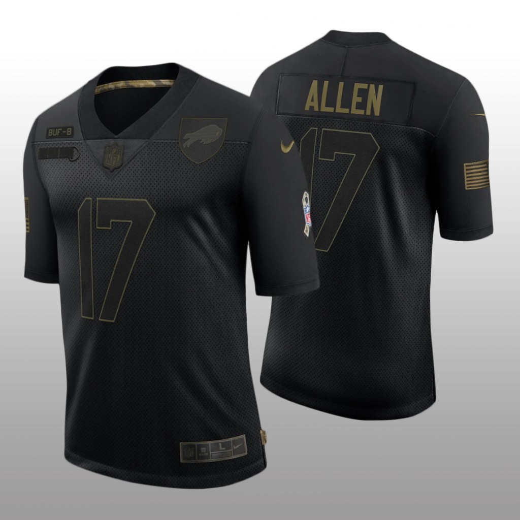 Buffalo Bills Josh Allen Black Limited Jersey 2020 Salute to Service - Men's
