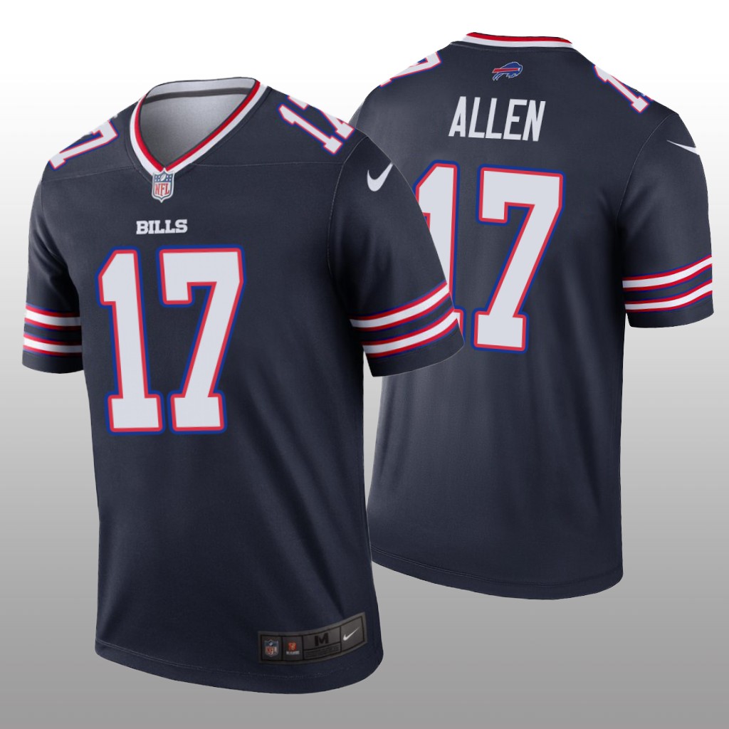 Buffalo Bills Josh Allen Navy Jersey Inverted Legend - Men's