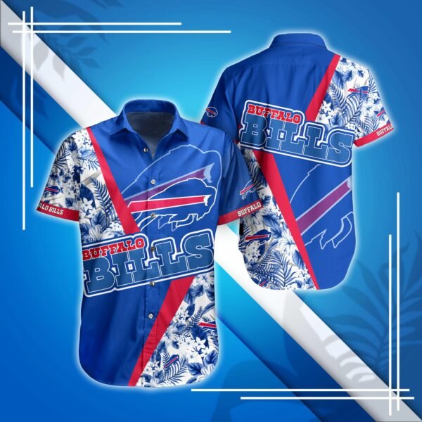 Buffalo Bills Logo and Floral Summer Hawaiian Shirt