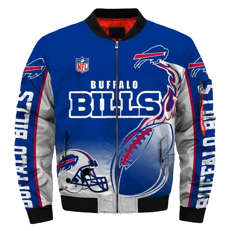 Buffalo Bills Logo Team 3d Printed Unisex Bomber Jacket