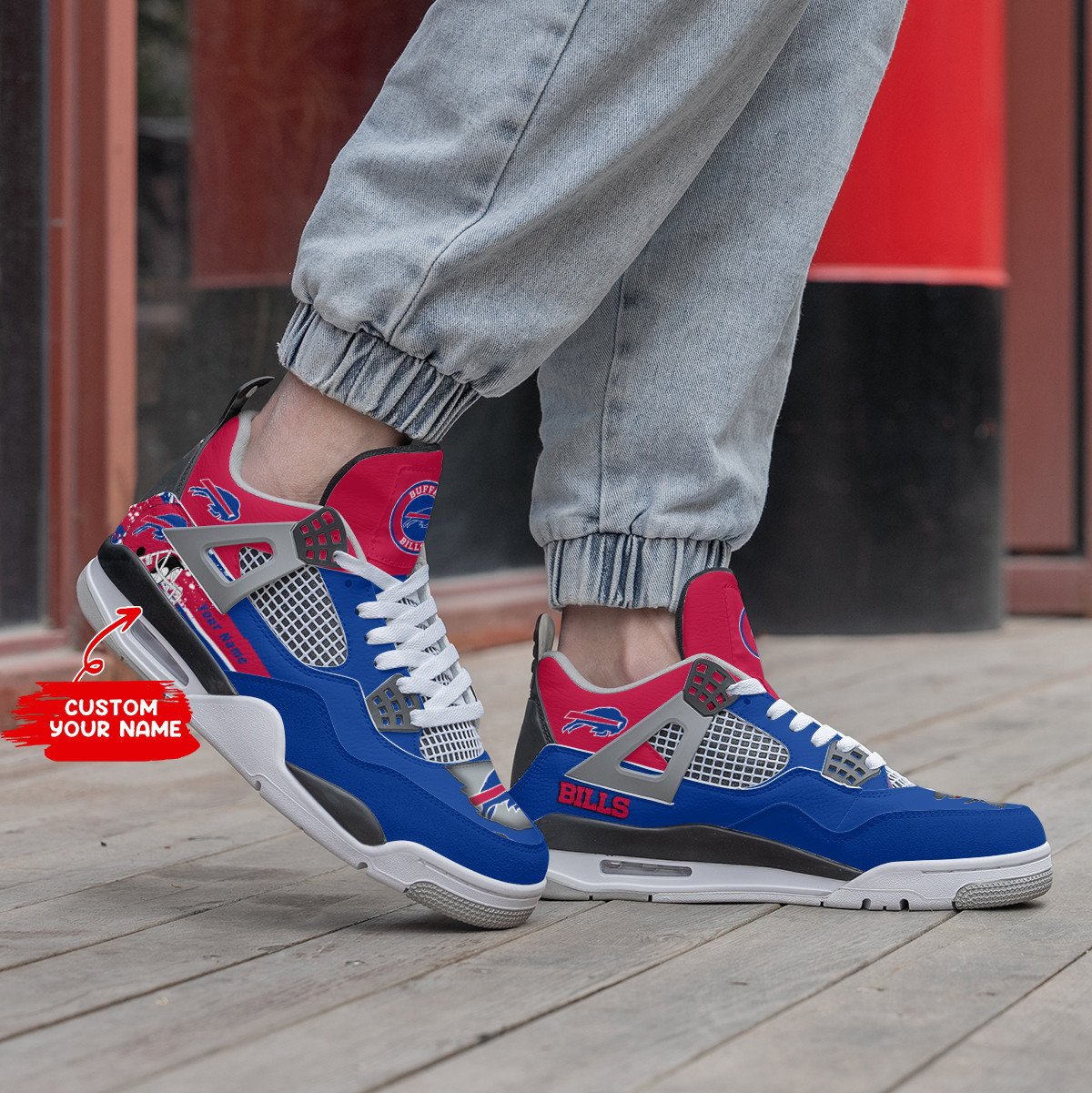 Buffalo Bills Personalized Air Jordan 4 Sneaker
