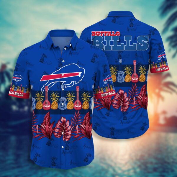 Buffalo Bills Pinneapple and Guitar Hawaiian Shirt