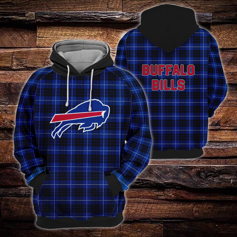Buffalo Bills Plaid Hoodie 3D Gift For Fans