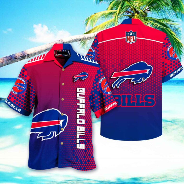 Buffalo Bills Red and Blue Hawaiian Shirt