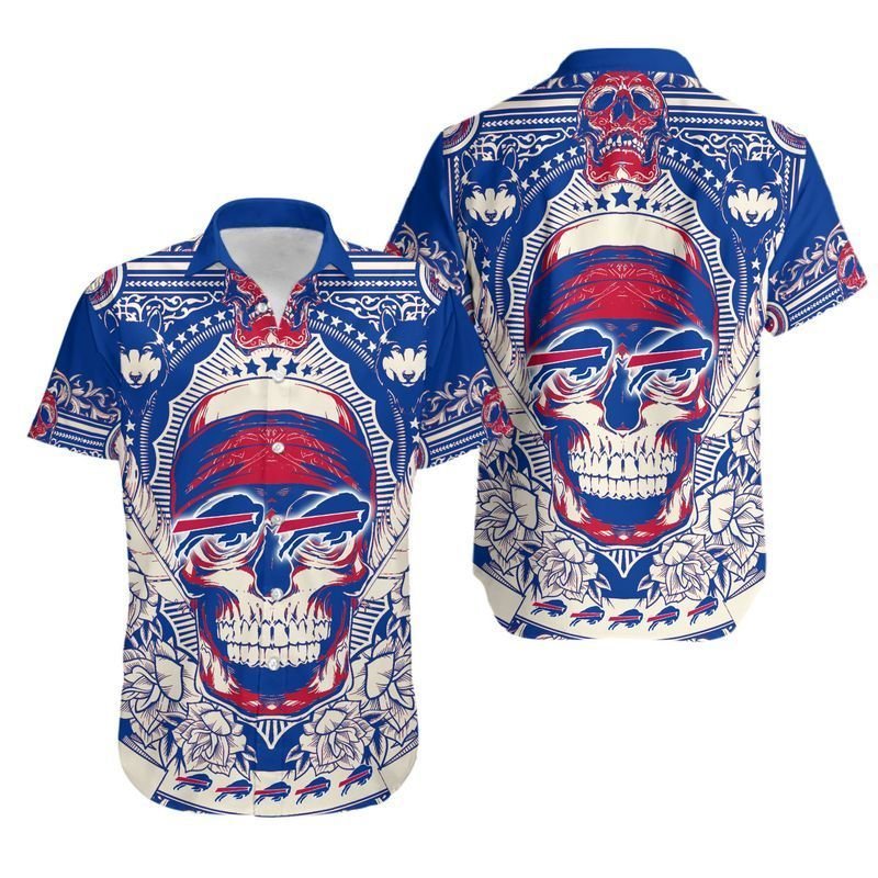 Buffalo Bills Skull1 Hawaiian Shirt