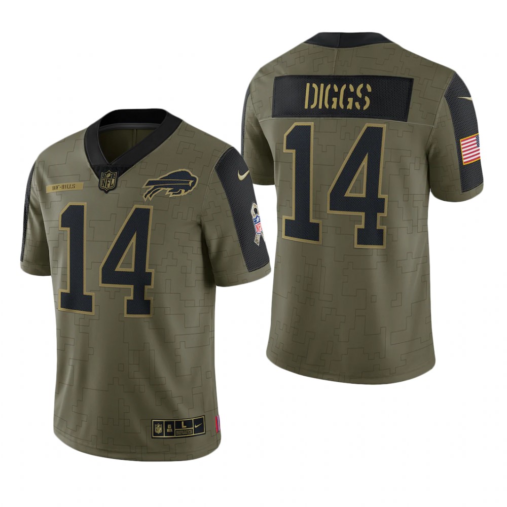Buffalo Bills Stefon Diggs Olive Limited Jersey 2021 Salute To Service - Men's