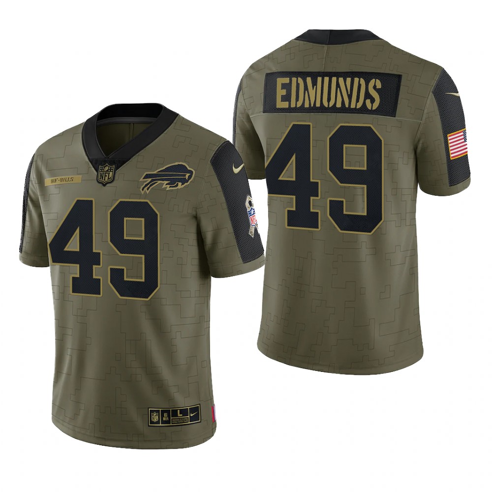 Buffalo Bills Tremaine Edmunds Olive Limited Jersey 2021 Salute To Service - Men's
